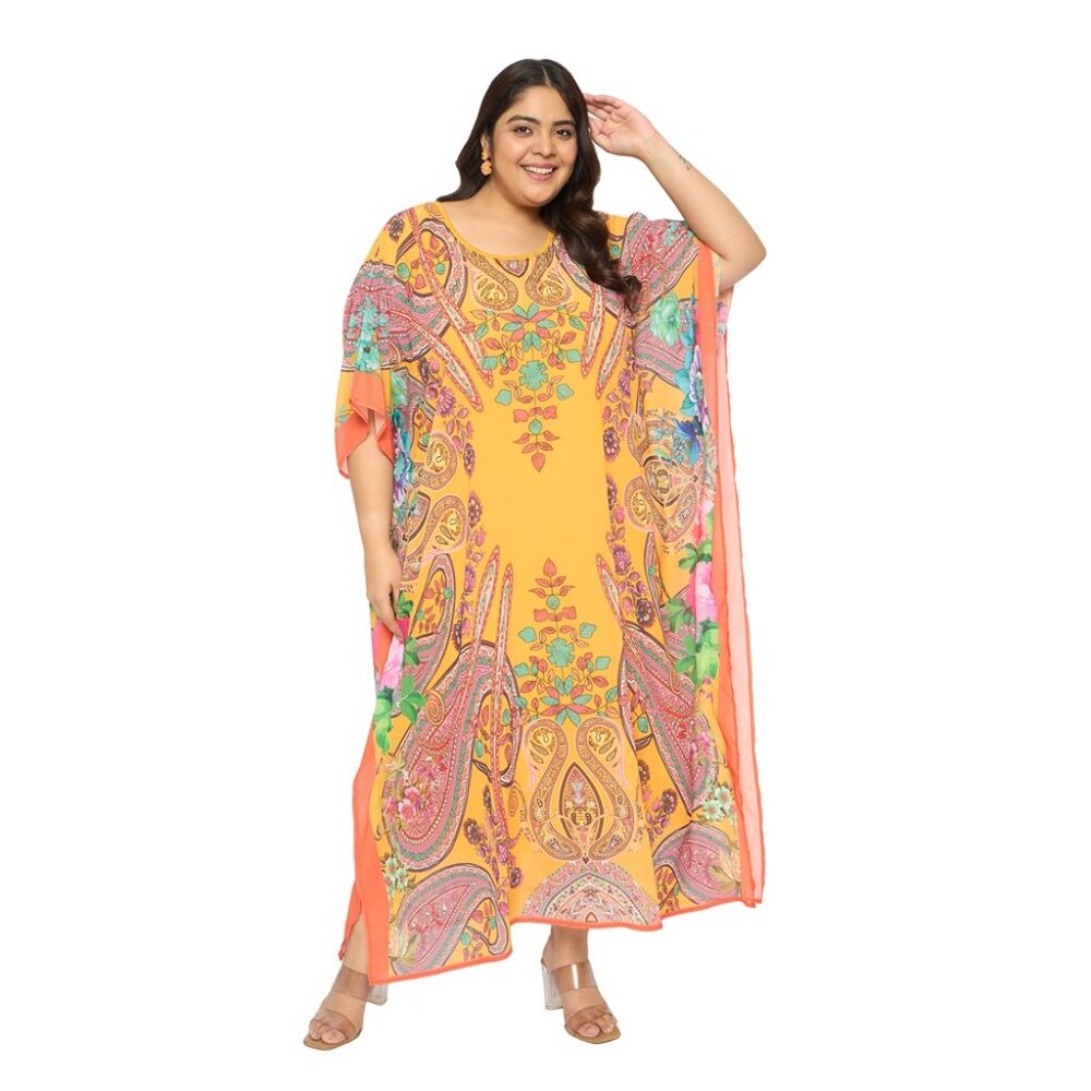 Gypsie Blu Plus Size Women Kaftan Dress Stylish Georgette Kimono Dresses